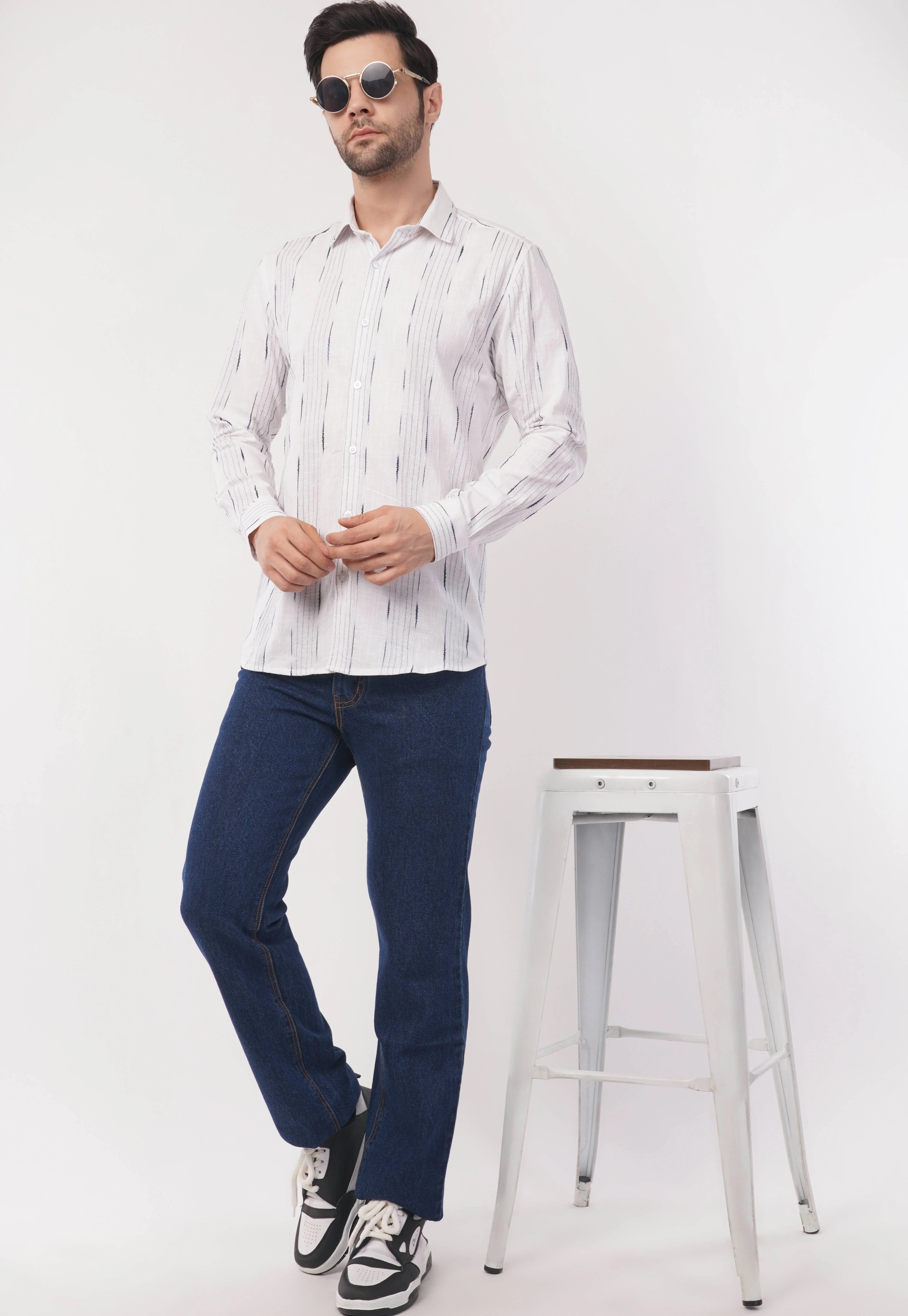 White Echo Full Sleeve Shirt